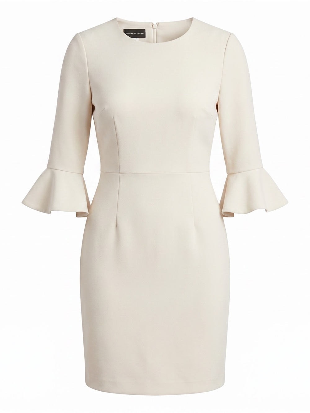 NWT: Nordstrom Rack’s Donna Morgan: Beige 3/4 Ruffle Sleeve Sheath Dress--sz 6